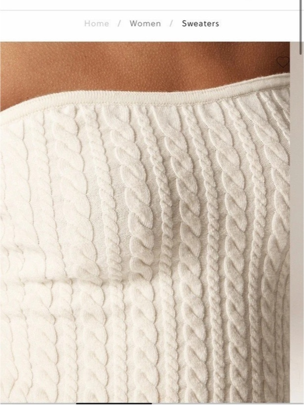 J.Crew Cable-knit tube top in merino wool in White - Picture 3 of 5